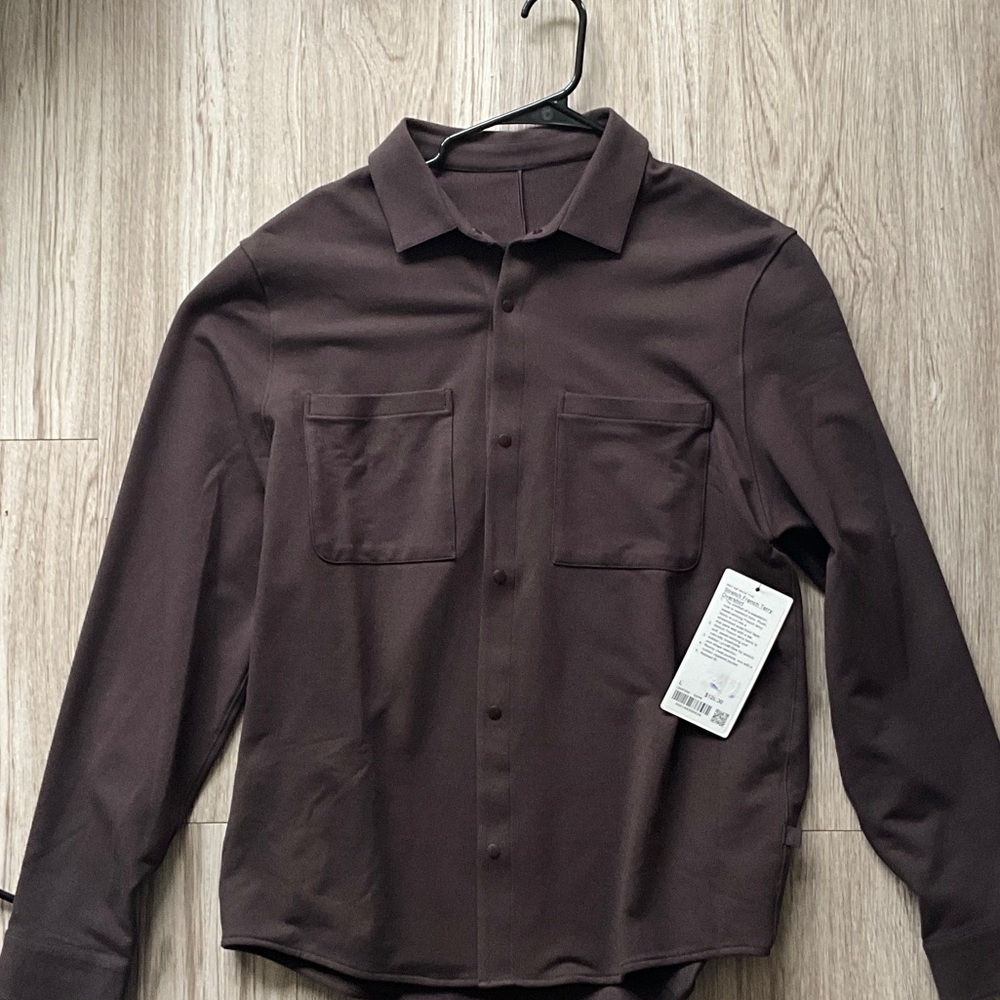 lululemon athletica Men's Casual Button Down Shirt - Dark Brown